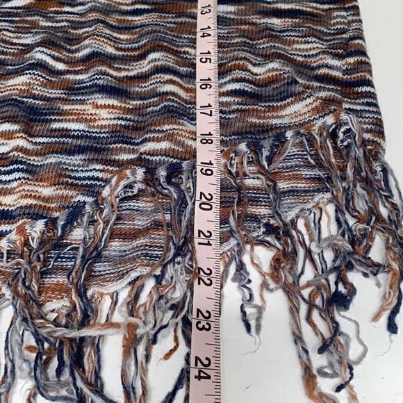 Billabong Fringe Hem knit sweater Blue/Brown Boho Sz S - Picture 7 of 8